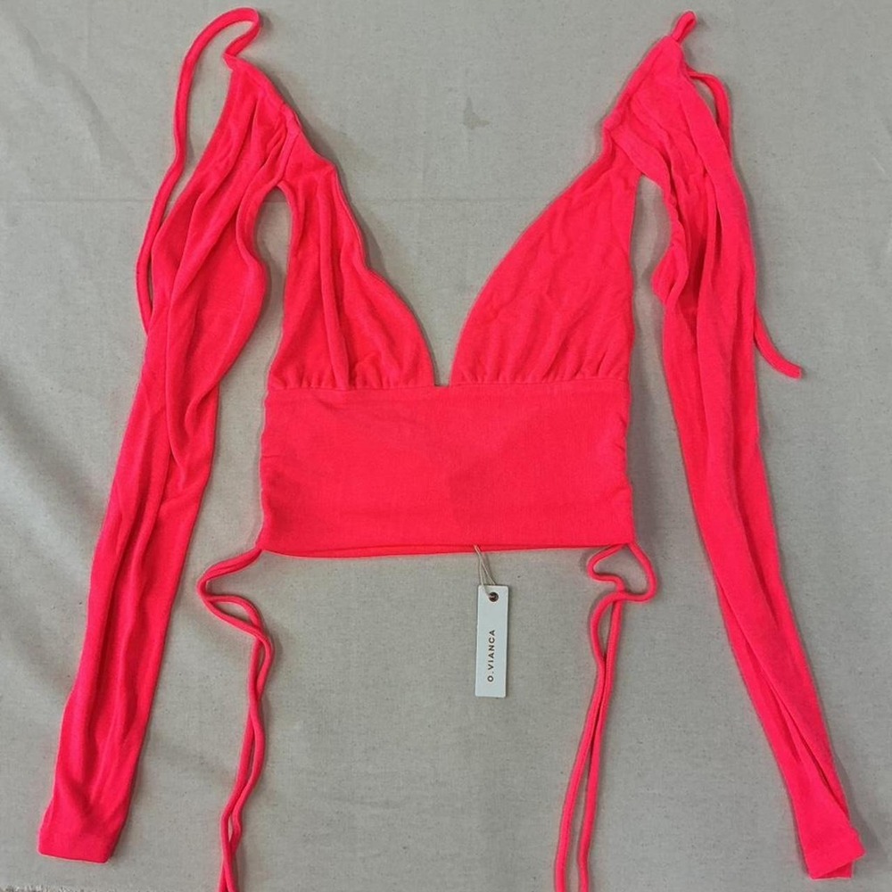 Hot pink statement crop top